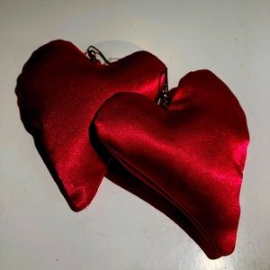 Vintage pillow heart valentine earrings